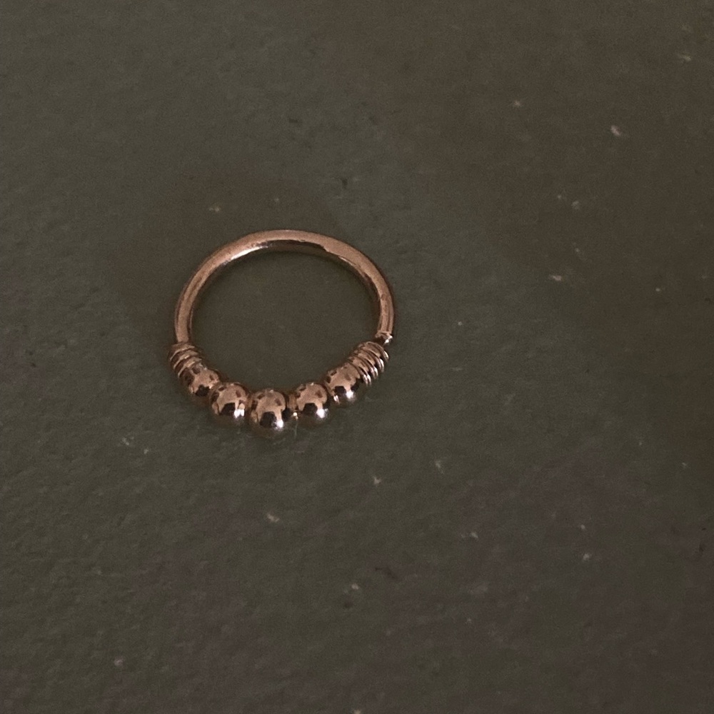 Myla BVLA Yellow Gold Seam Ring with Fixed Beaded Design